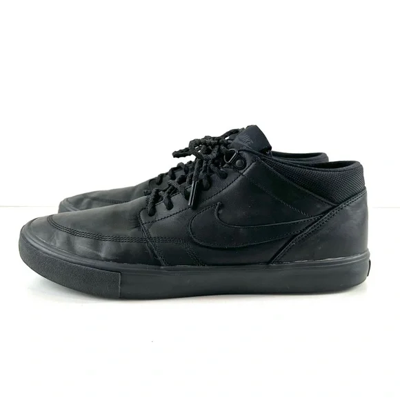 Black leather portmore mids Shoes Nike SB Portmore II Solar Mid Premium Black/ Black  main image 4